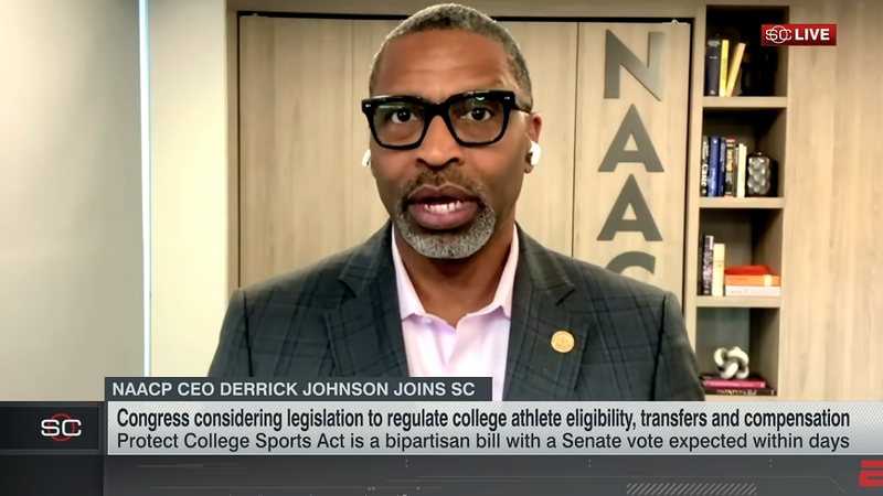 A SportsCenter guest on ESPN, wearing AirPods.